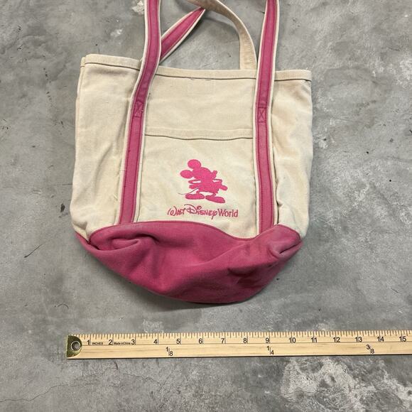 Vintage Walt Disney World | Mickey Mouse Canvas Tote Bag Pink Girl - Picture 5 of 7